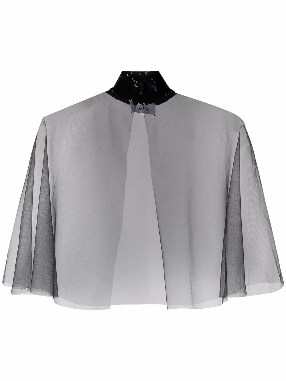 Sequin-Embellished Sheer Top
