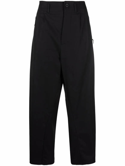 Pleat-Detail Zip-Pockets Worker Pants