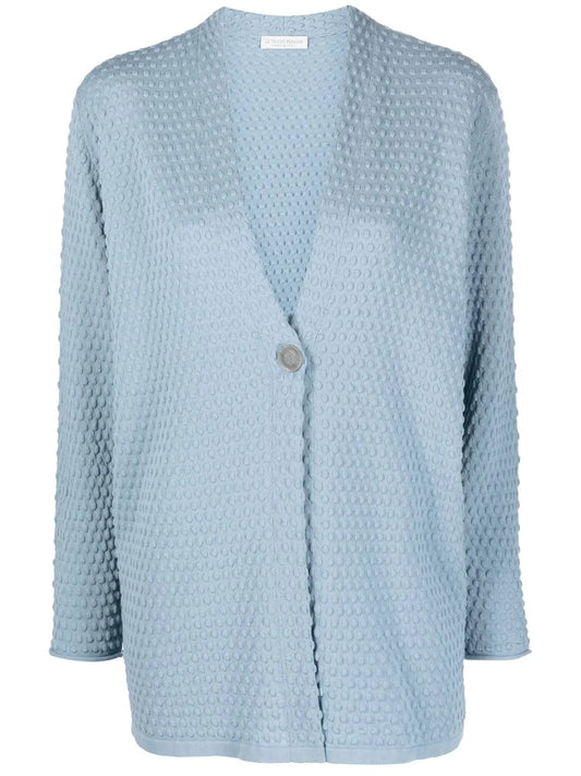 Textured Button-Front Cardigan