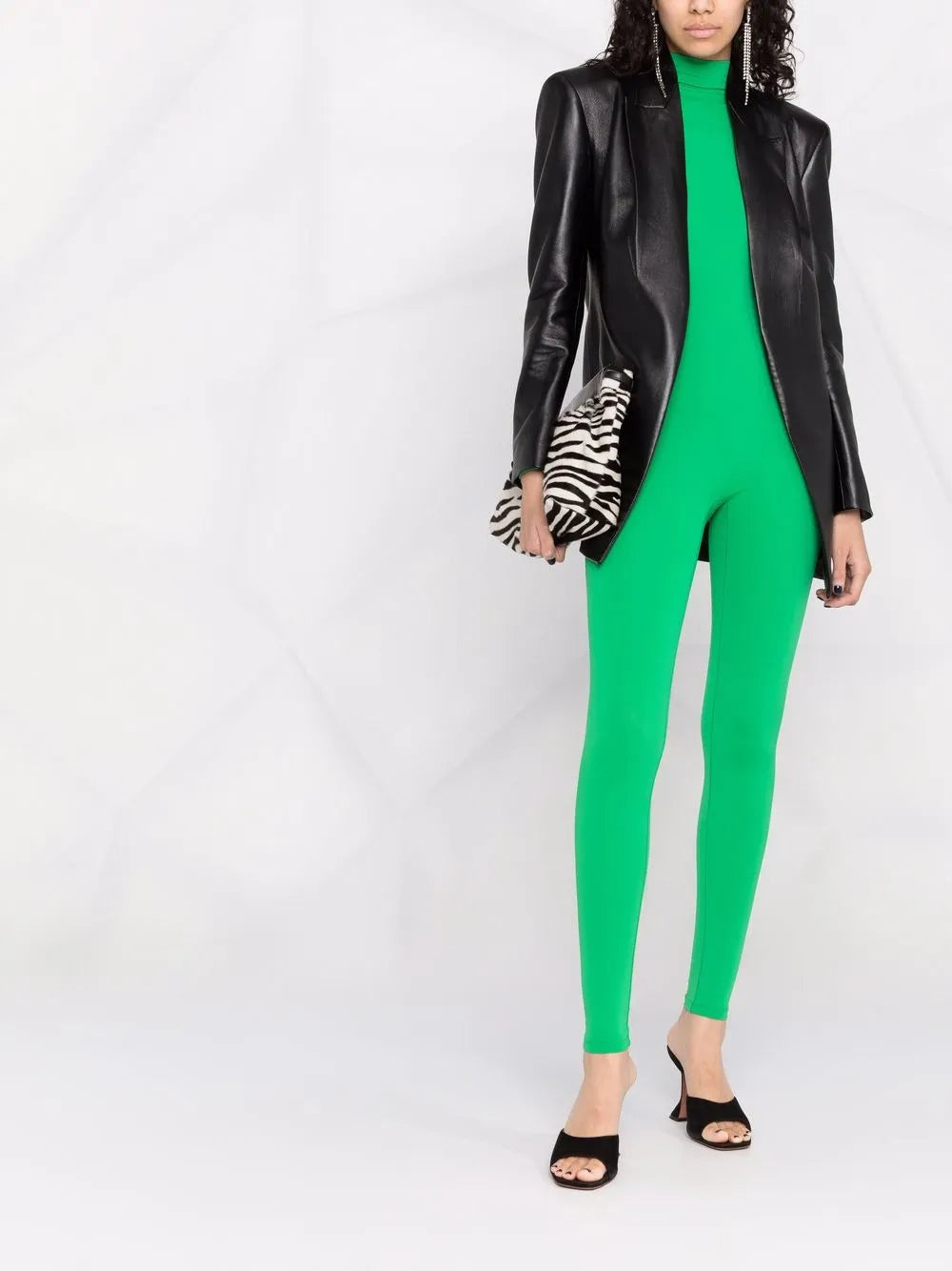 Mock-Neck Long-Sleeved Jumpsuit