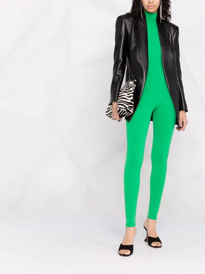 Mock-Neck Long-Sleeved Jumpsuit
