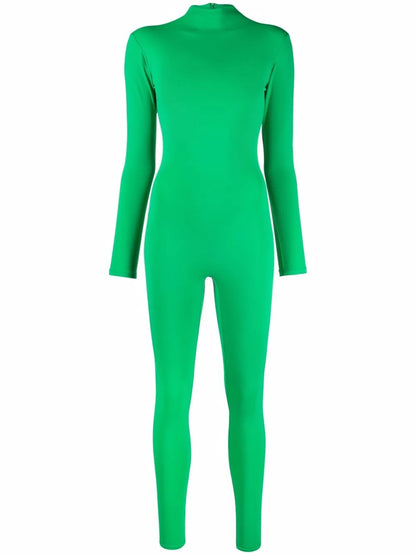 Mock-Neck Long-Sleeved Jumpsuit