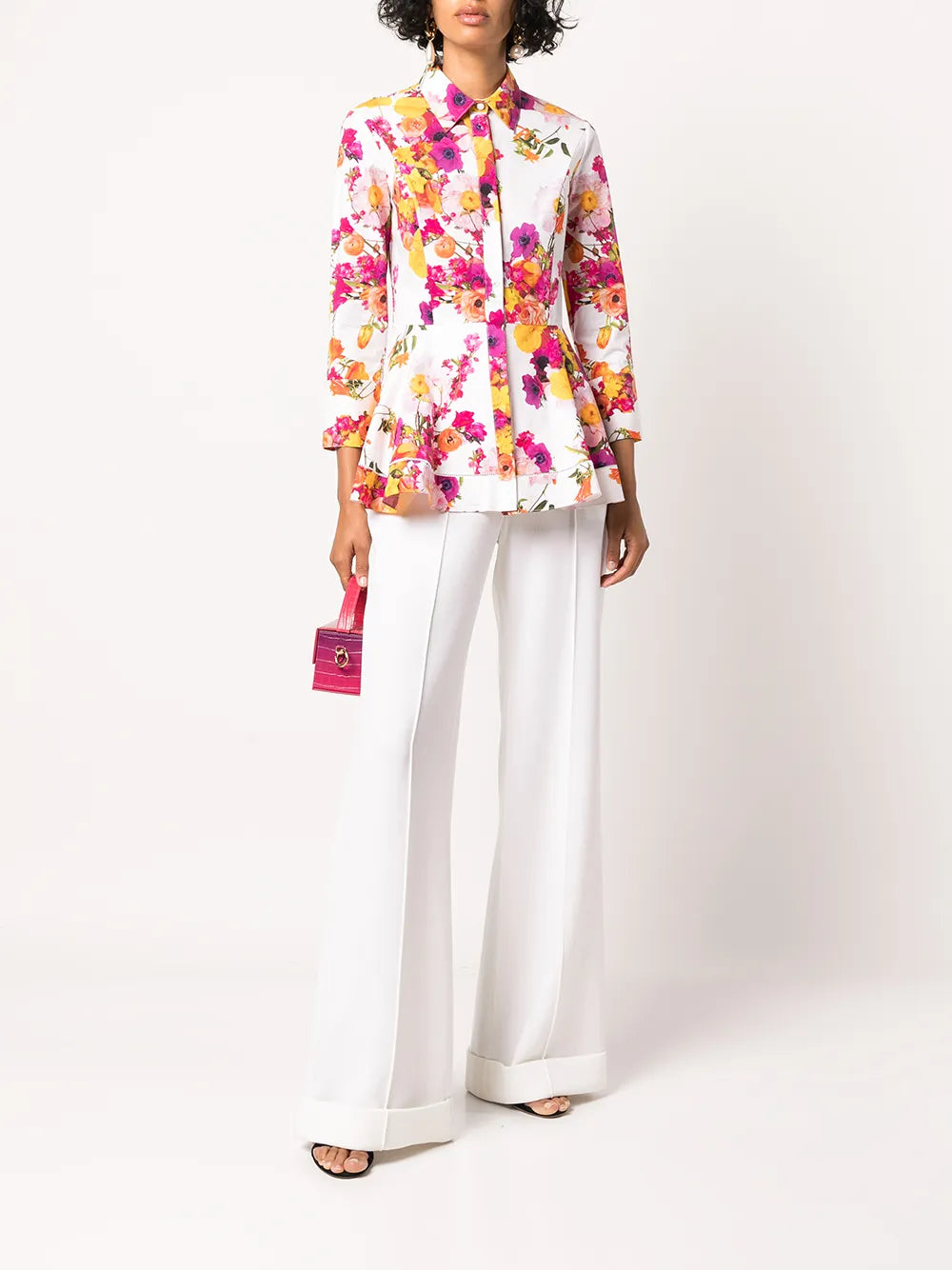 Cuffed Wide-Leg Trousers