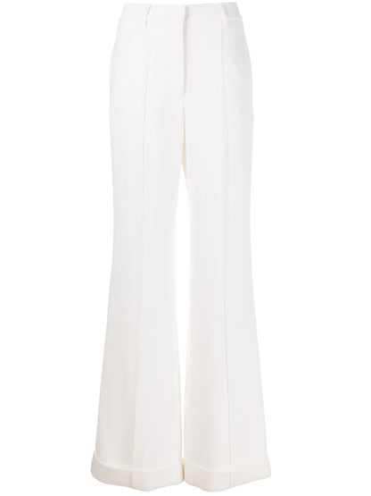 Cuffed Wide-Leg Trousers