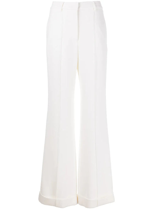 Cuffed Wide-Leg Trousers