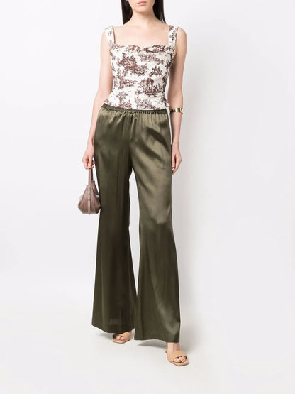 Wide-Leg Elasticated Trousers