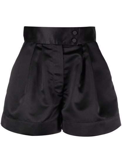 High-Waisted Satin Shorts
