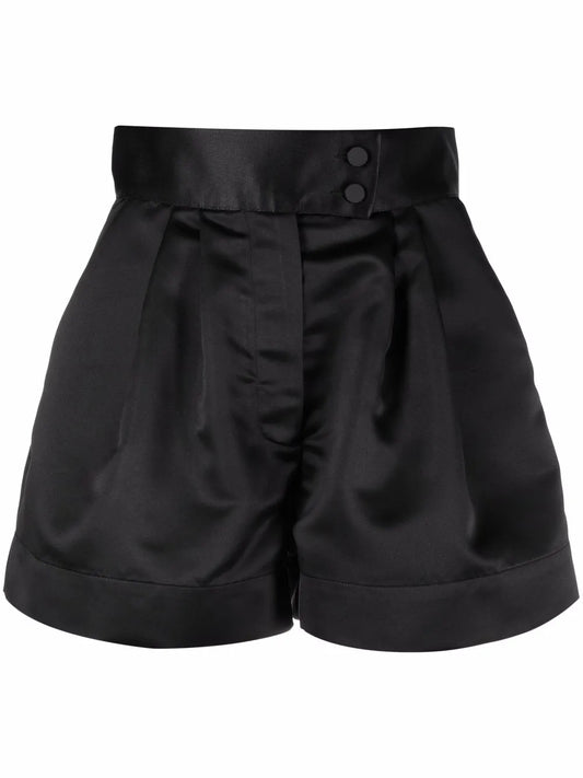 High-Waisted Satin Shorts
