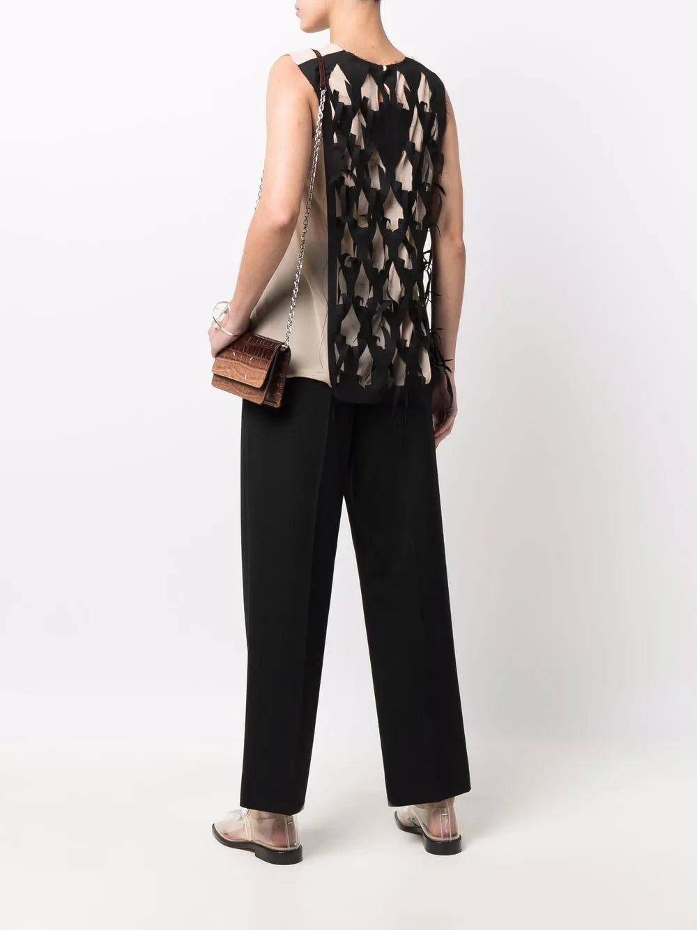 Cut-Out Detail Sleeveless Blouse