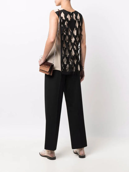 Cut-Out Detail Sleeveless Blouse