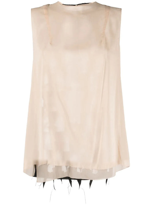 Cut-Out Detail Sleeveless Blouse