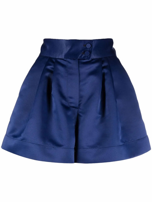 High-Waisted Satin Shorts
