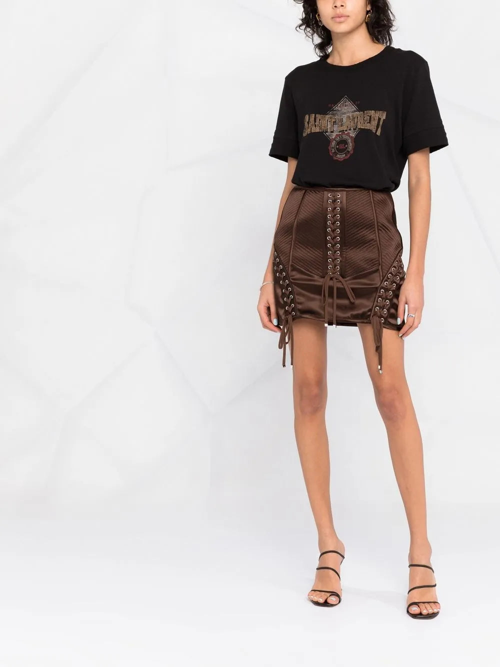Lace-Up Mini Skirt