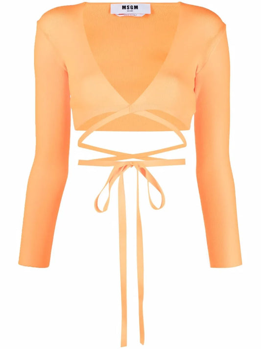 Wrap Knitted Crop Top