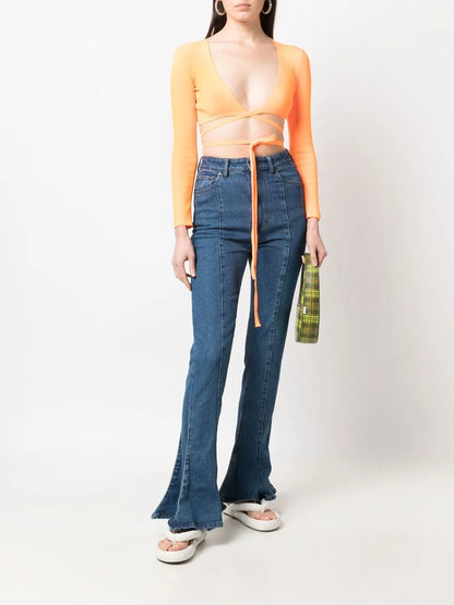 Wrap Knitted Crop Top
