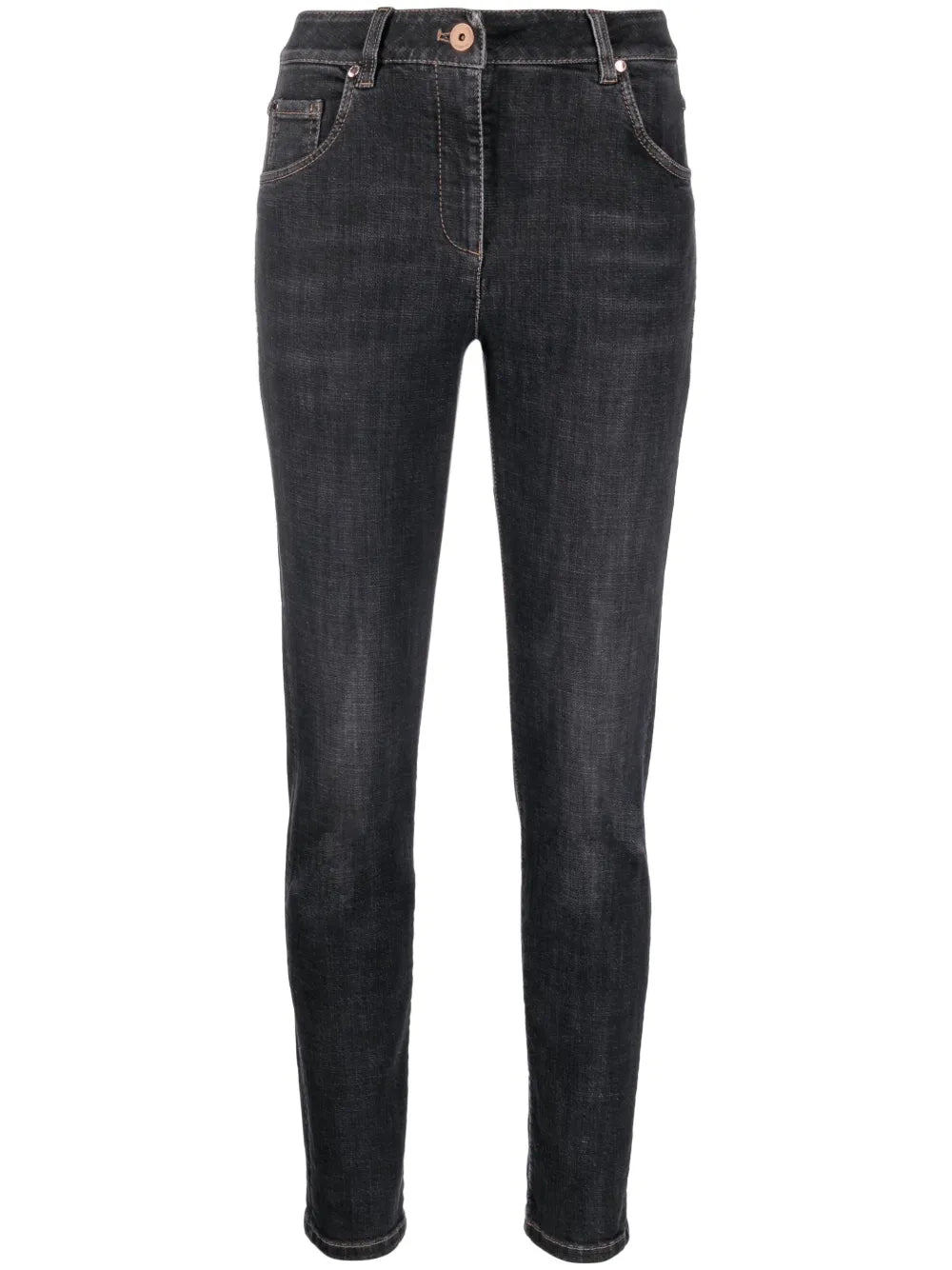 Patch Detail High-Waisted Jeans