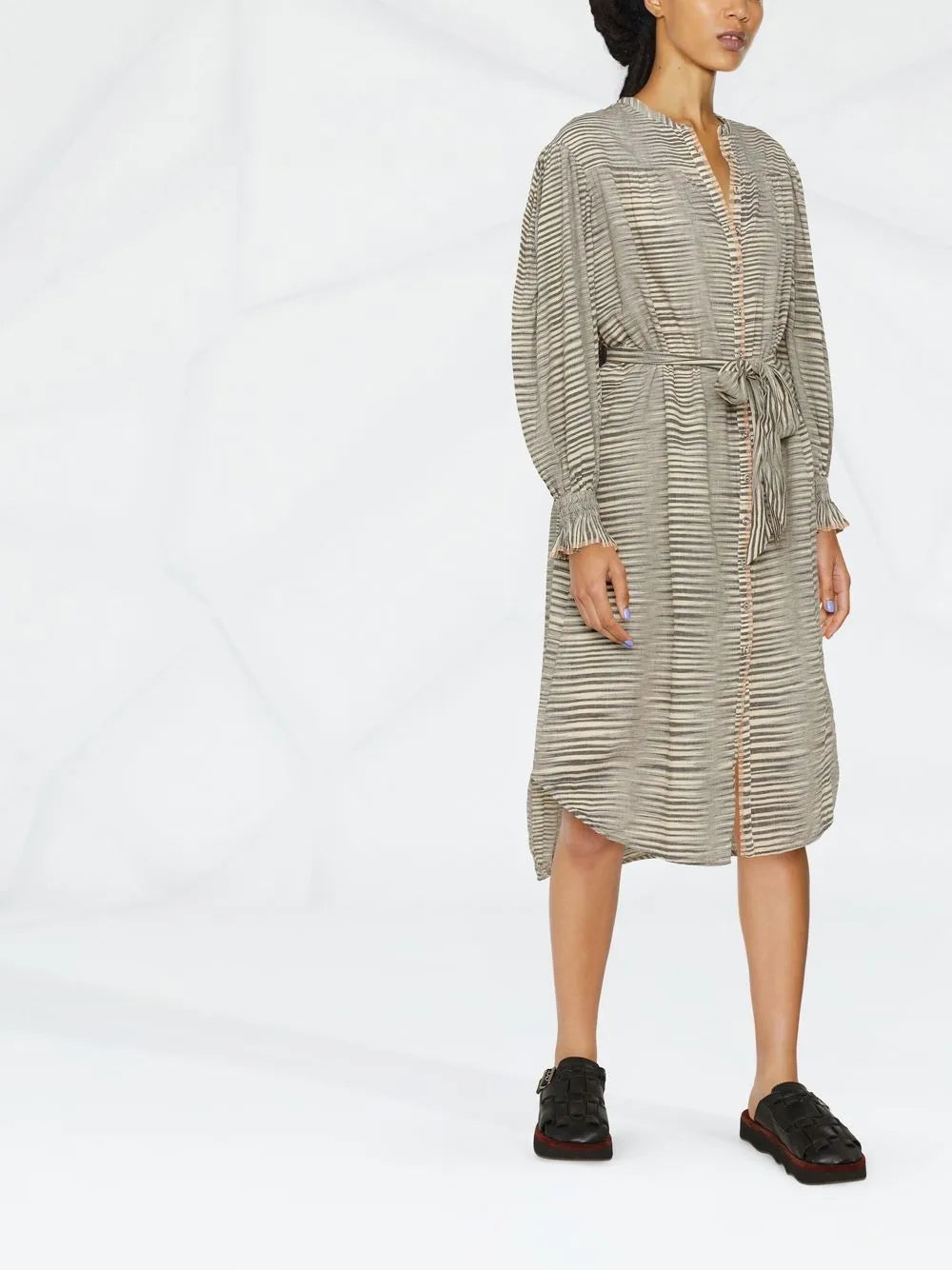 Fiora Striped Shirtdress