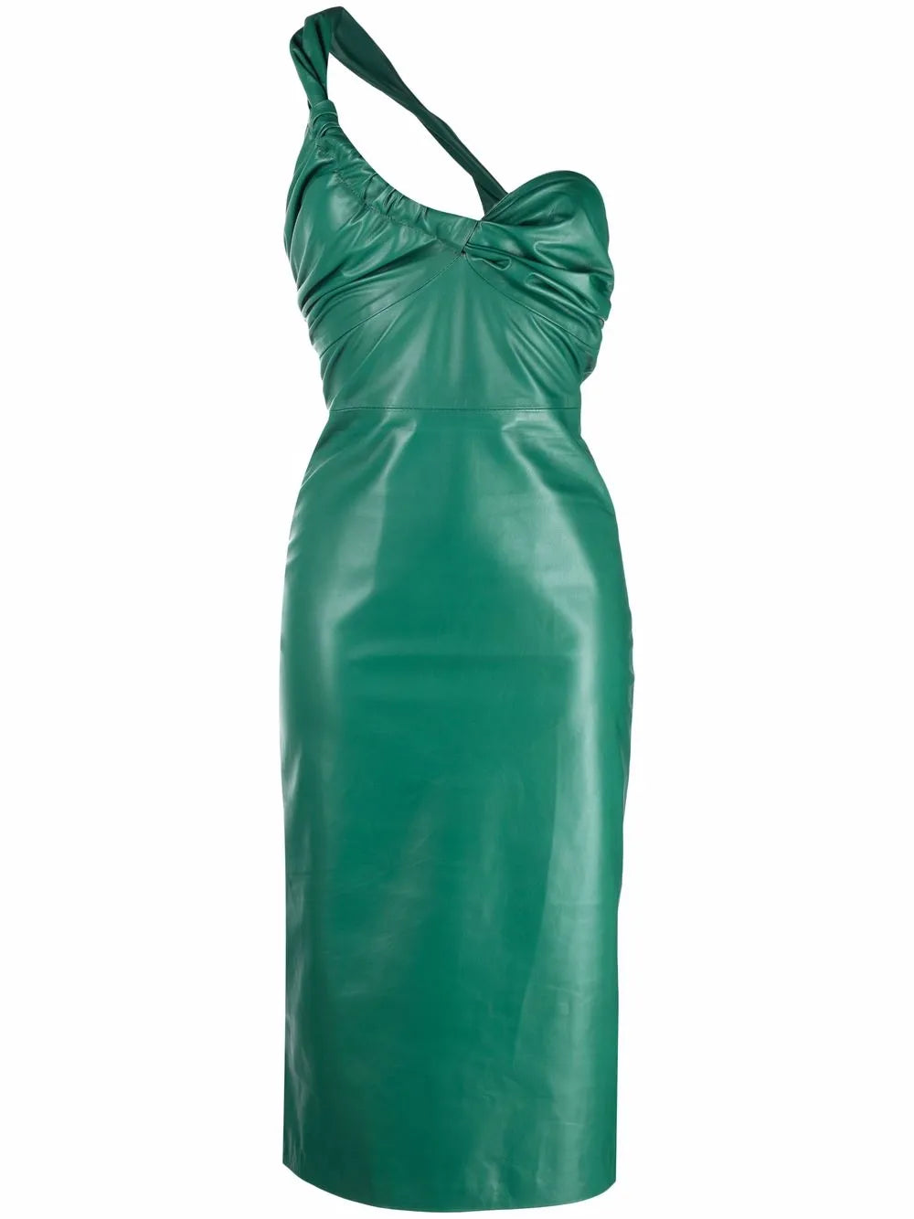 Elsa Ruched Leather Dress