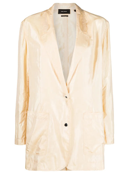 Crinkled Metallic Blazer