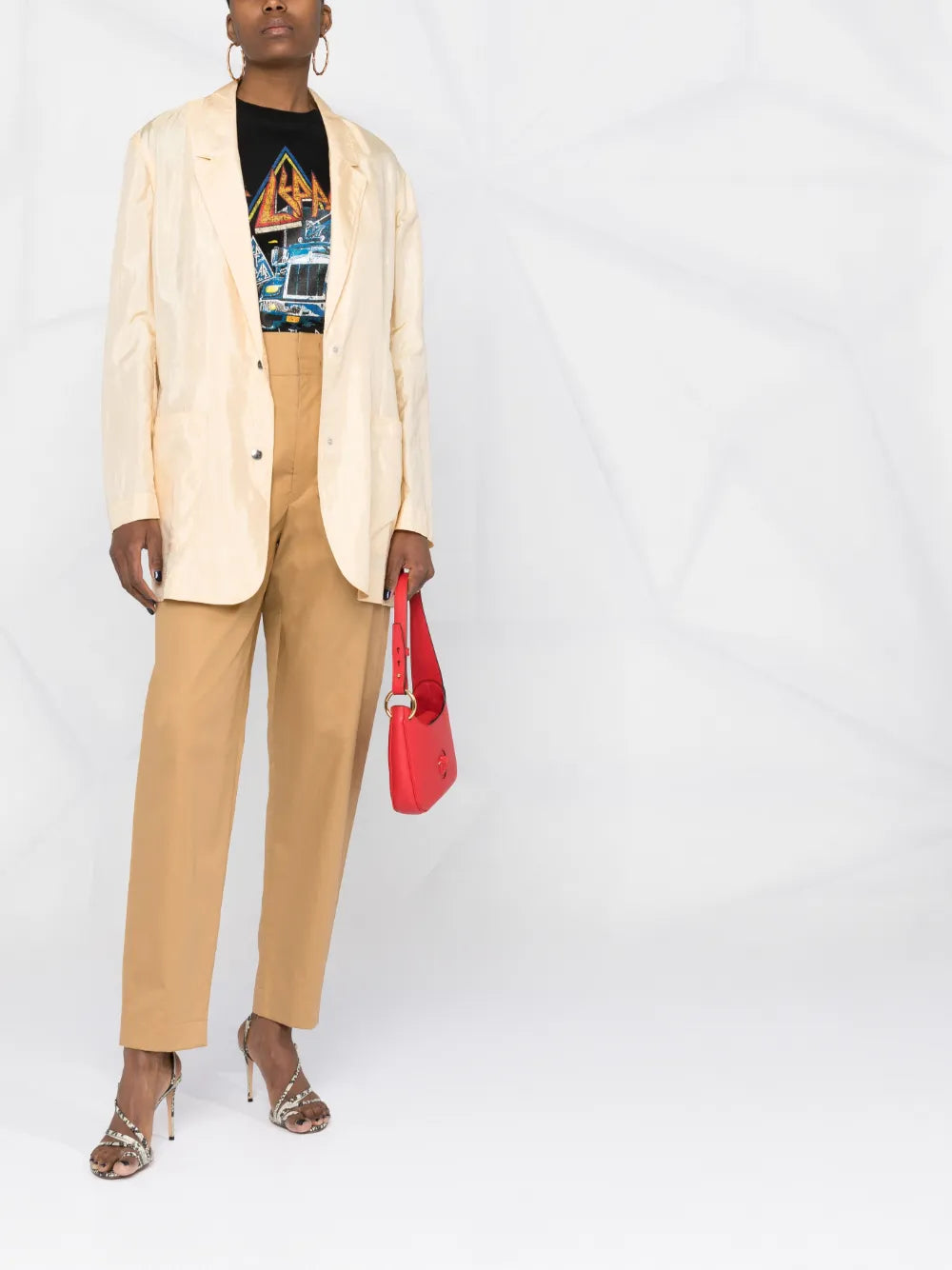 Crinkled Metallic Blazer
