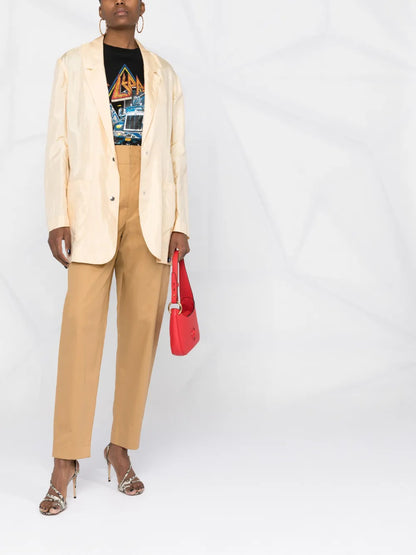 Crinkled Metallic Blazer