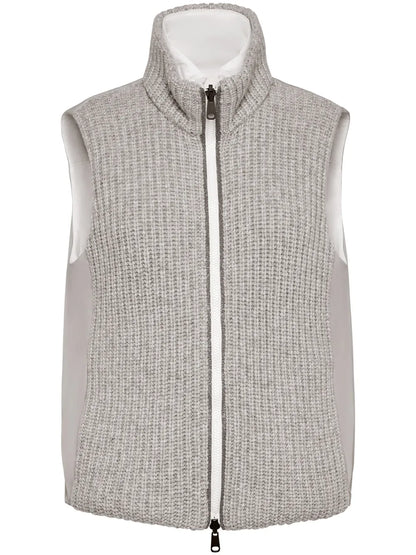 Ribbed-Knit Padded Gilet