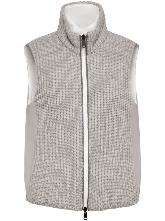 Ribbed-Knit Padded Gilet