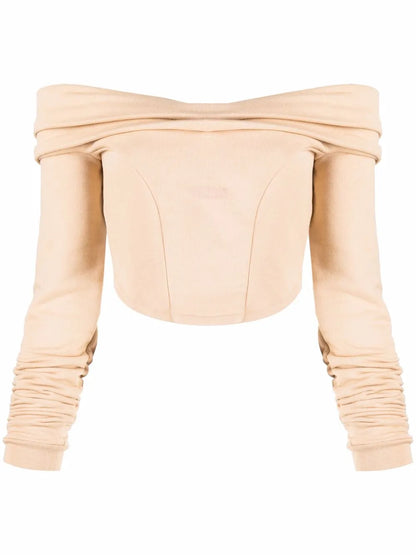 Couture Logo-Print Off-Shoulder Sweatshirt