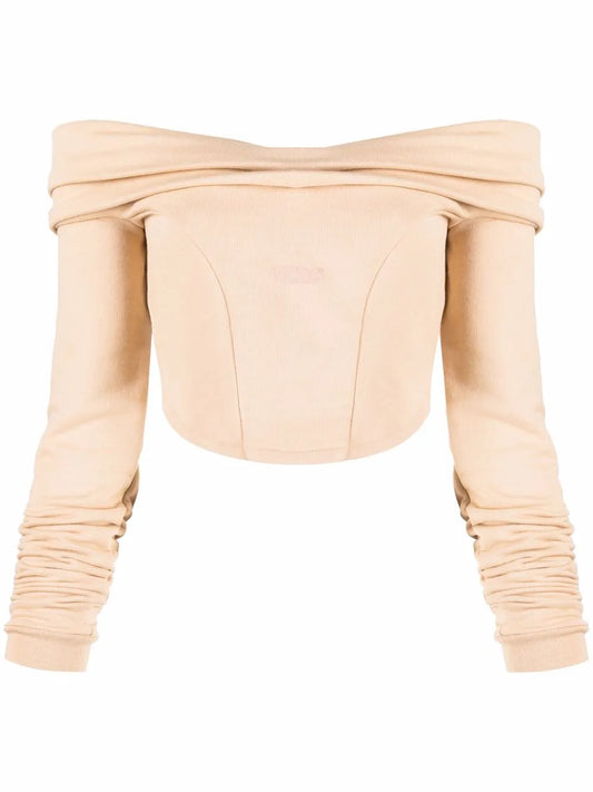 Couture Logo-Print Off-Shoulder Sweatshirt
