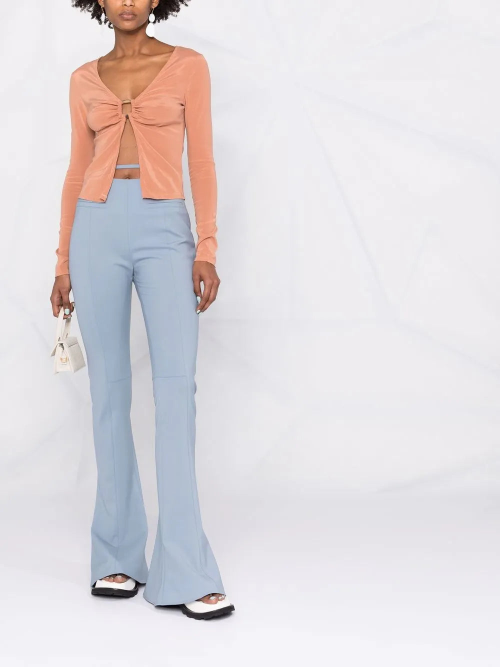 Ring-Detailed Long-Sleeved Top