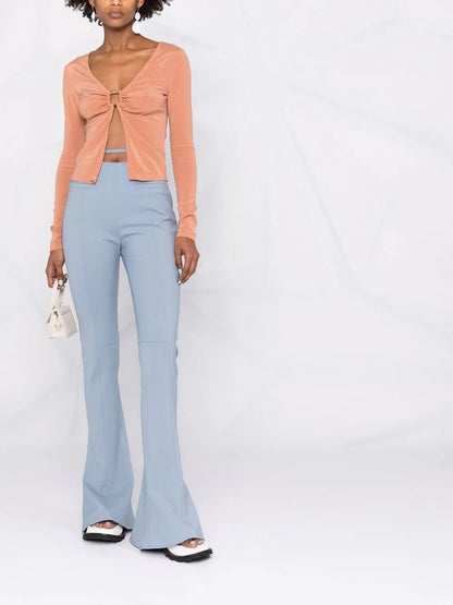 Ring-Detailed Long-Sleeved Top