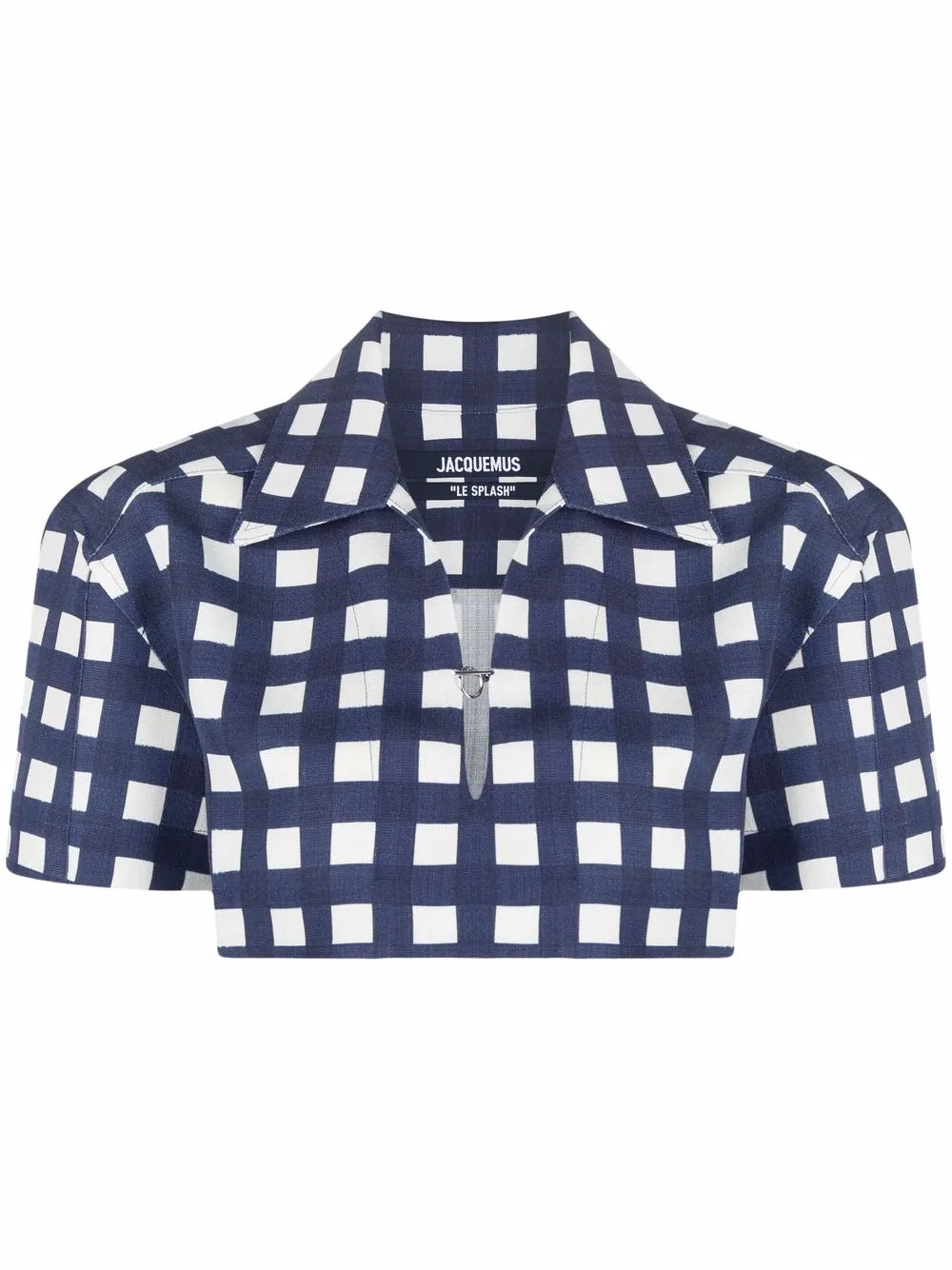 Check-Pattern Cropped Shirt