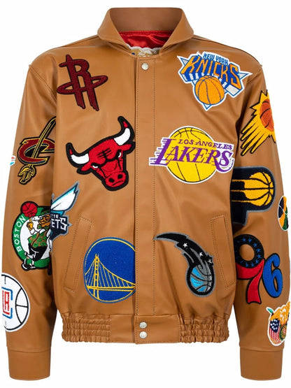 Nba Collage Faux-Leather Jacket