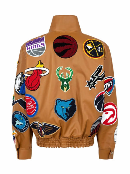 Nba Collage Faux-Leather Jacket