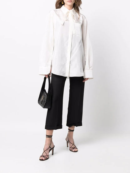 Long-Sleeve Button-Fastening Shirt