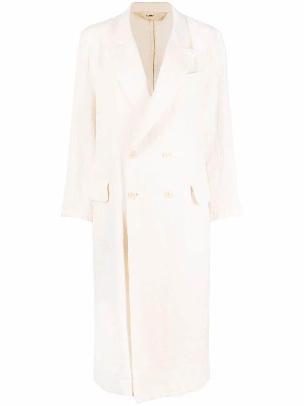 Peak-Lapels Button-Front Mid-Length Coat