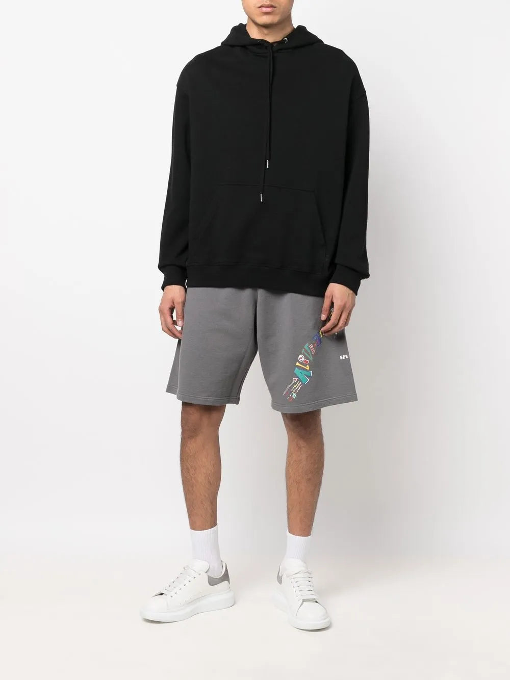 Slogan-Print Bermuda Shorts