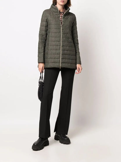 Zip-Up Linen Padded Coat