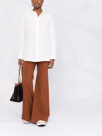 Button-Detail Silk Shirt