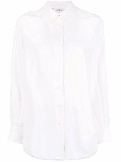 Button-Detail Silk Shirt