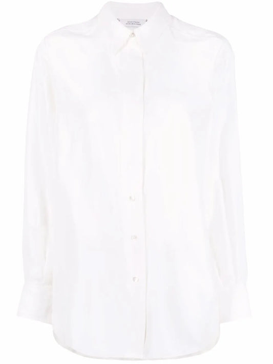 Button-Detail Silk Shirt
