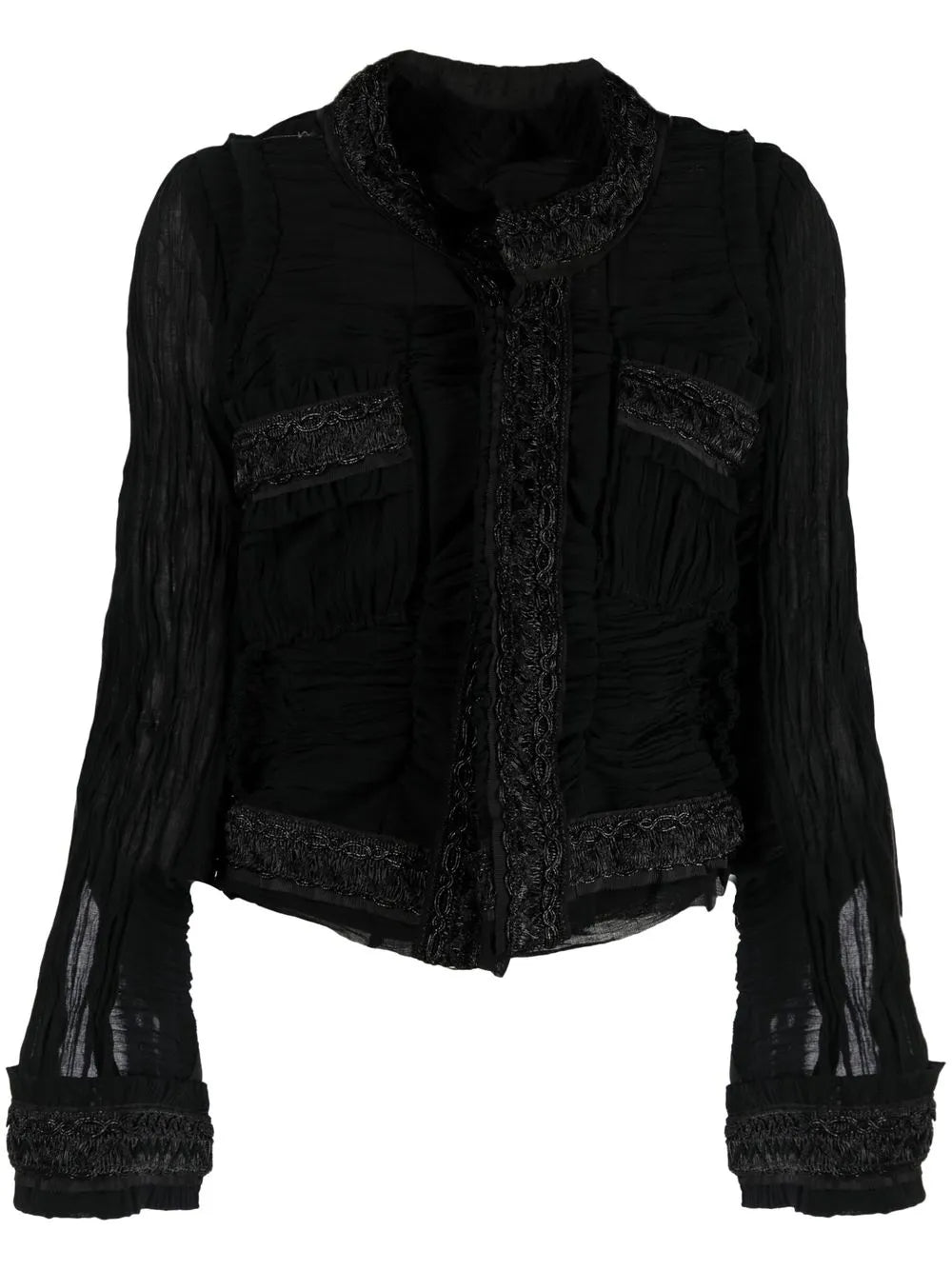 Embroidered Trim Fitted Jacket