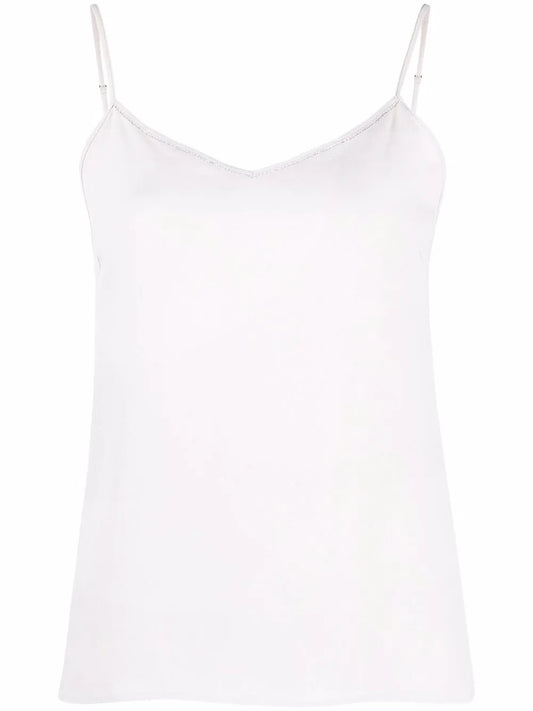 Bead-Detail V-Neck Tank Top