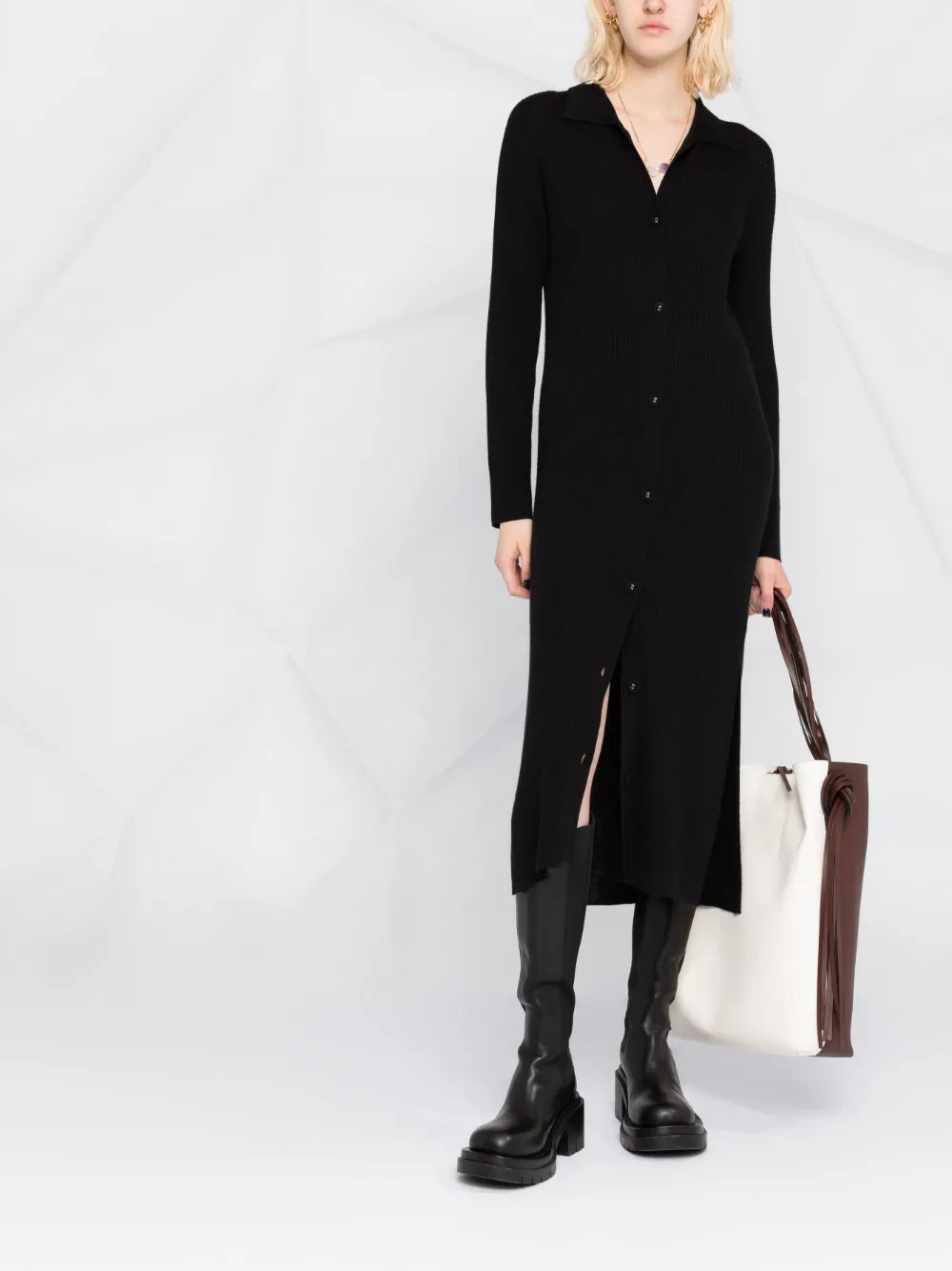 Ribbed-Knit Midi Dress