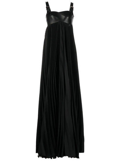 Empire-Line Pleated Maxi Dress