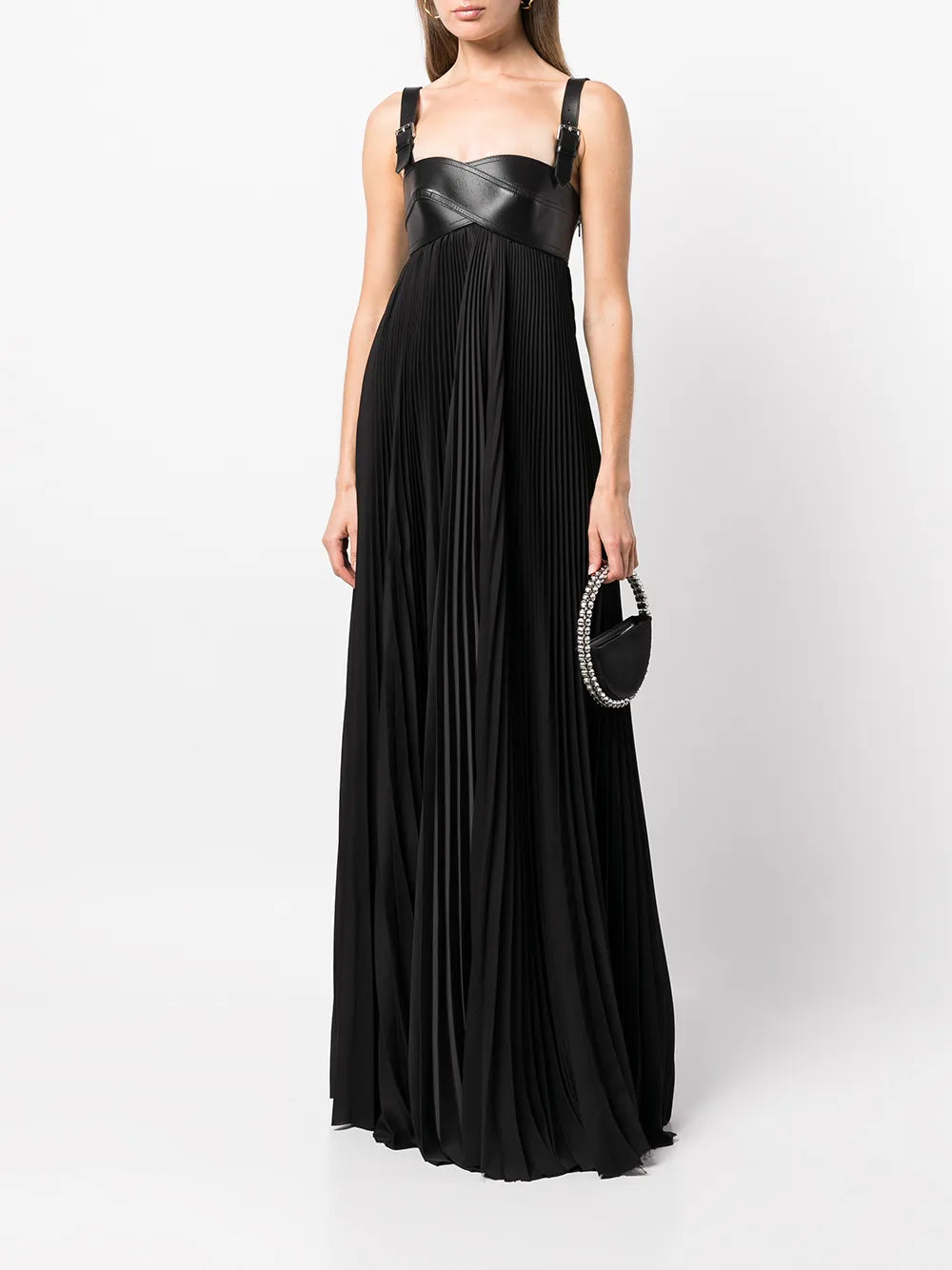 Empire-Line Pleated Maxi Dress