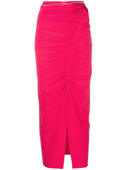 Gathered Midi Skirt