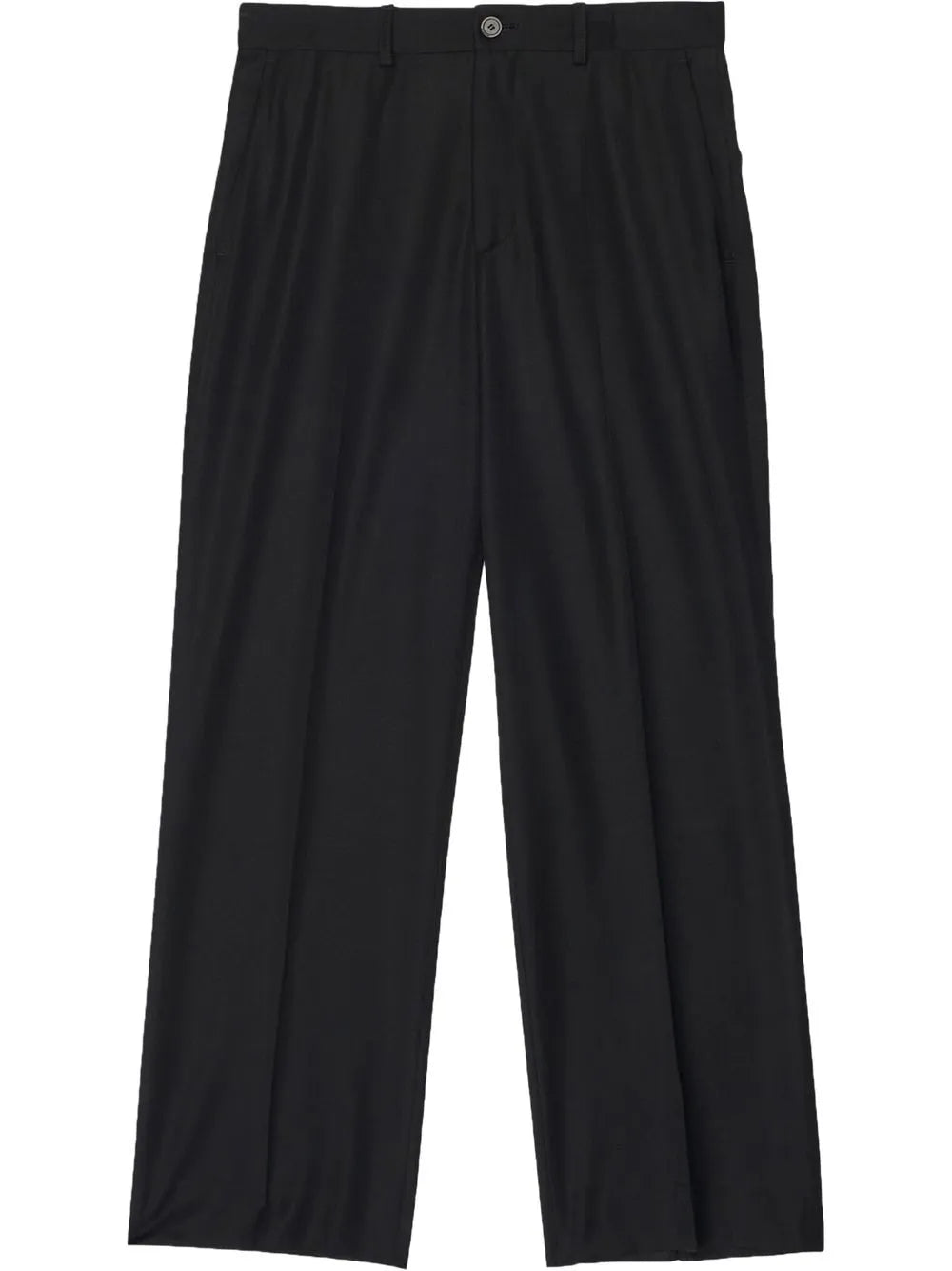 High-Waisted Wool Cropped Trousers