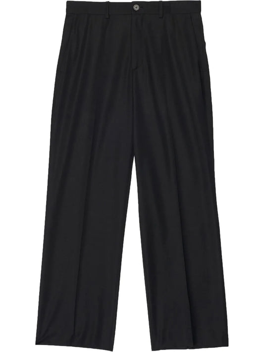 High-Waisted Wool Cropped Trousers