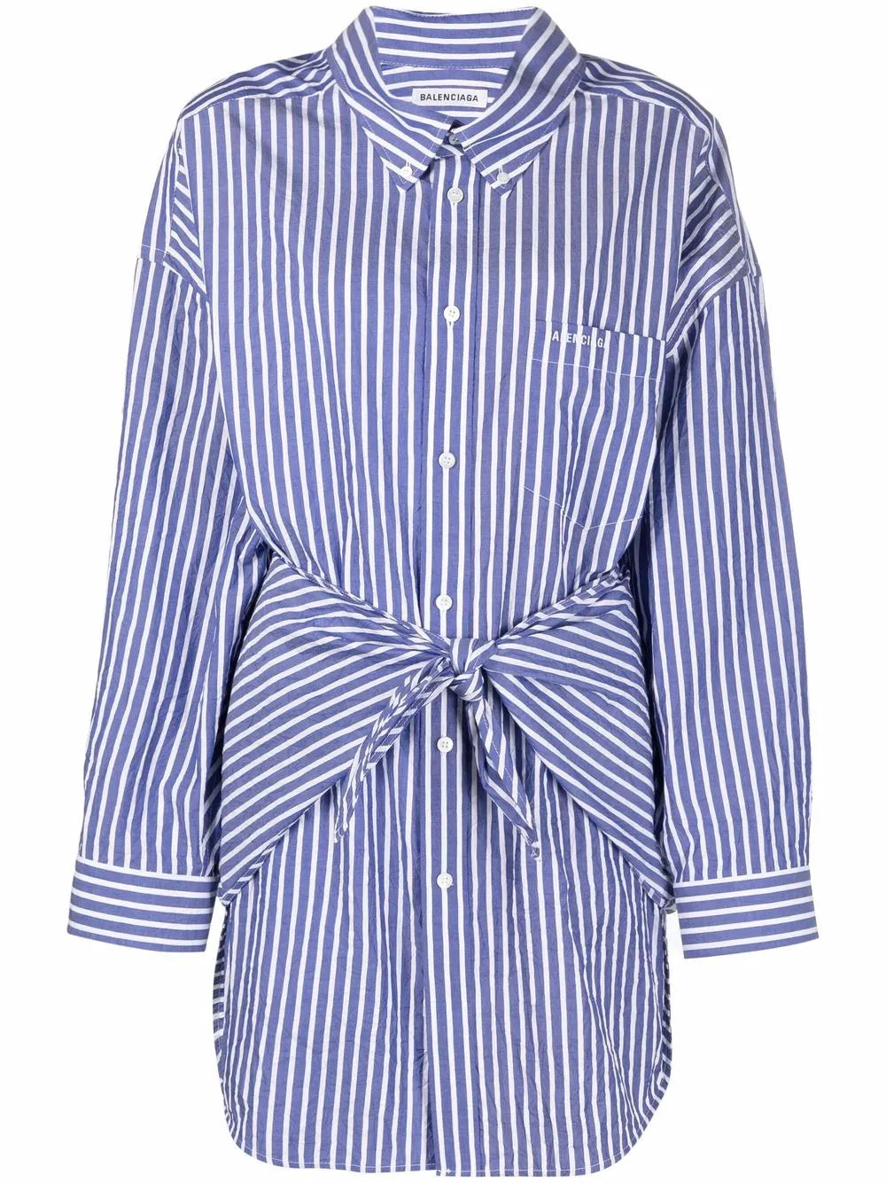 Oversized Knotted-Front Cotton Shirt